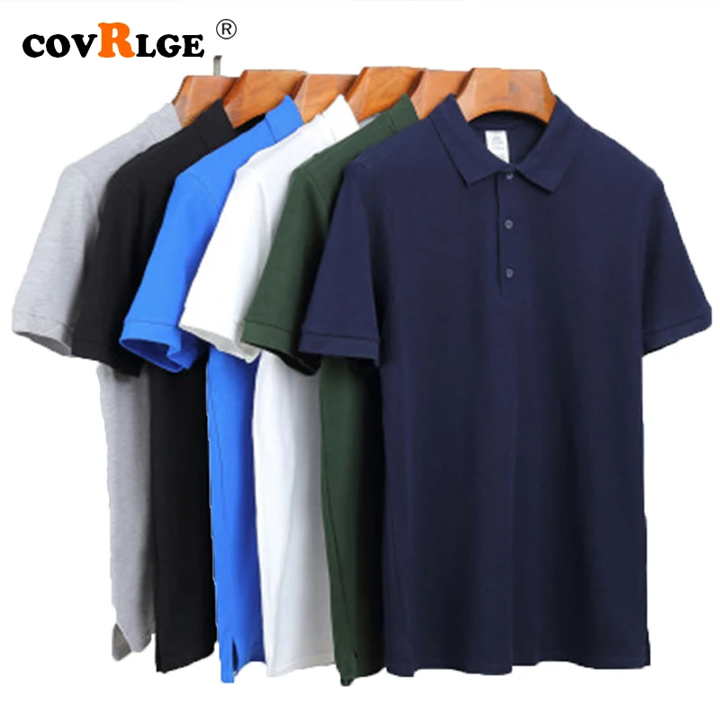 

Covrlge Summer Man Poloshirt Mens Casual Solid Cotton Turn-down Collar Shirt Men Short Sleeve High Quantity Shirt Male MTP134