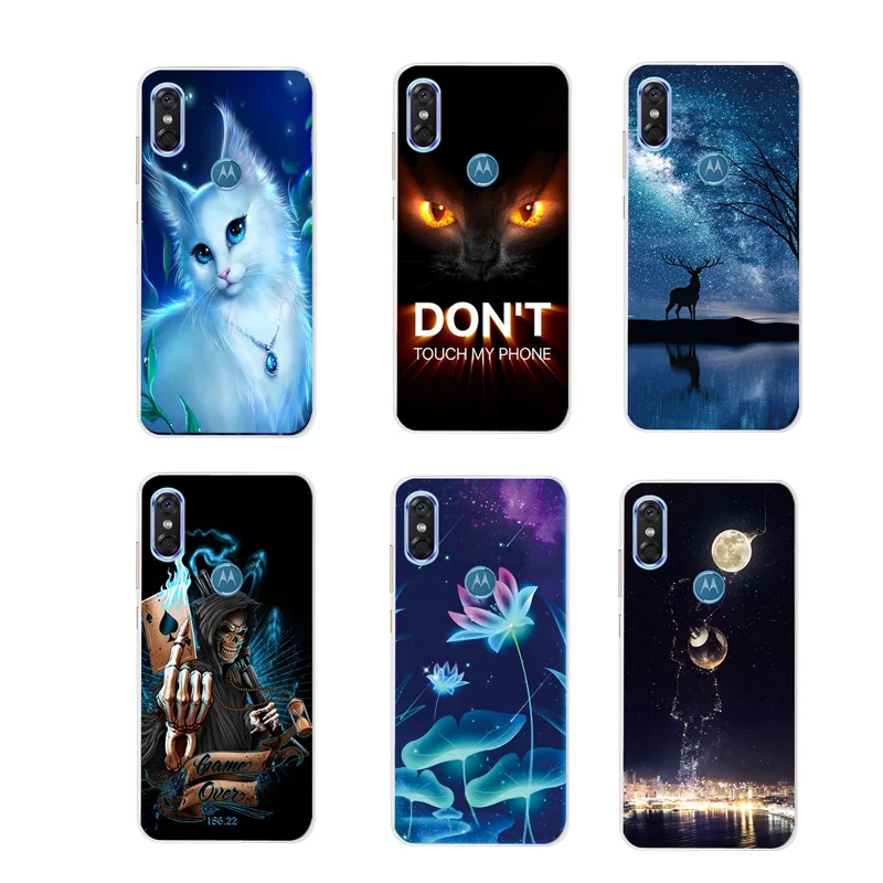 Чехол для Motorola One Power Animal Cat Milu Lotus Gold Eyes Game Over индивидуальность P30 Note Cover Shell|Бамперы|