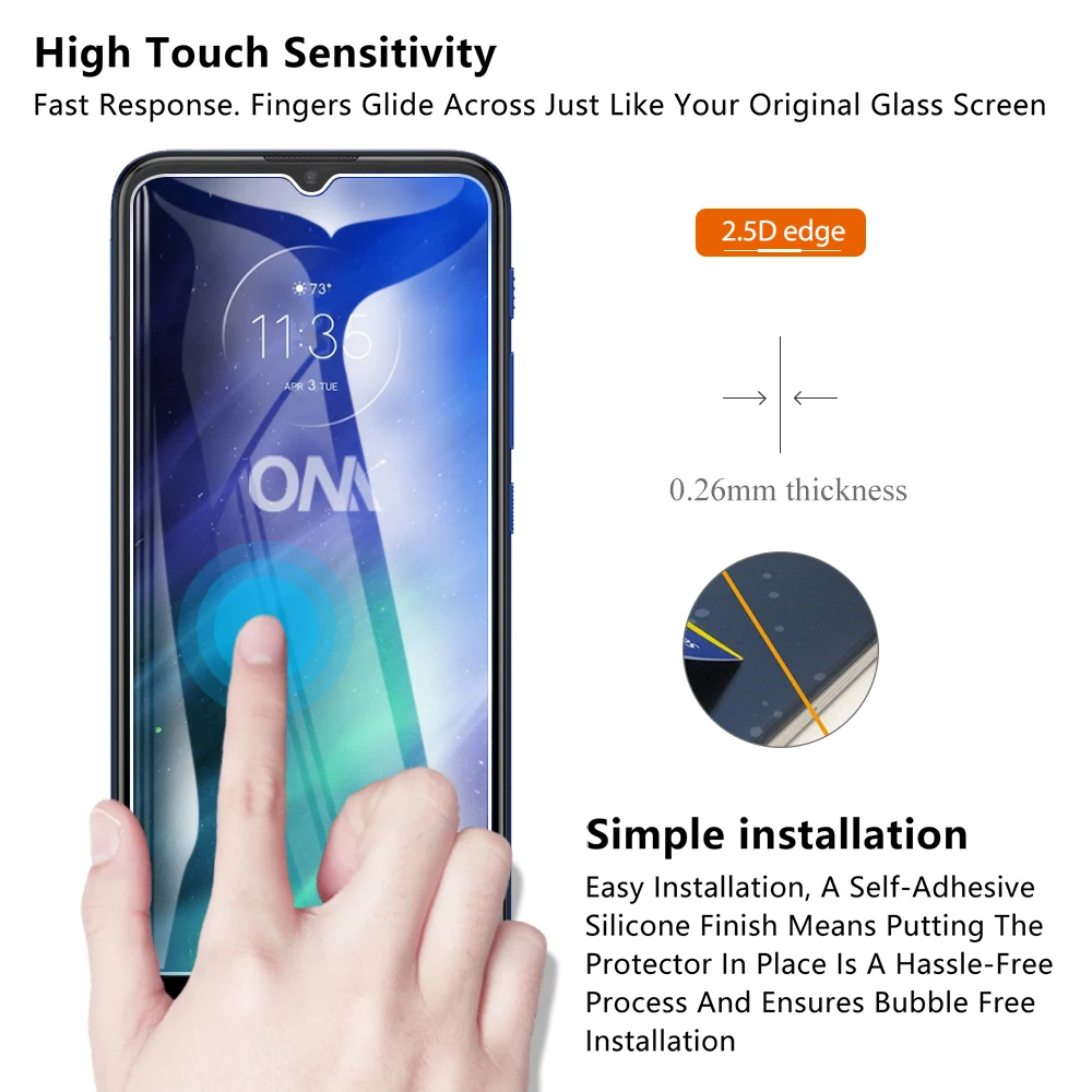 3 шт. закаленное стекло для Motorola One Fusion Защитное экрана Moto Plus защитная пленка|Защитные стёкла и плёнки