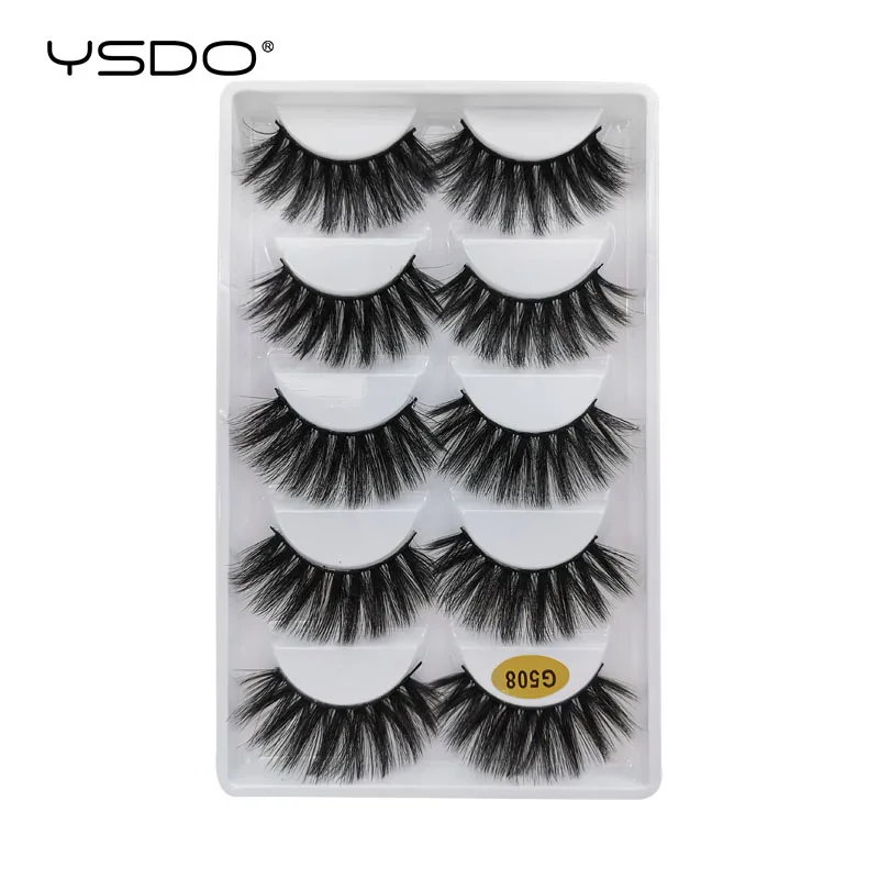 10 boxes G508 YSDO, 50 пар ресниц,, натуральные длинные накладные ресницы, искусственные ресницы, макияж, 3d норковые ресницы, ресницы, maquillaje cilios G5 - Цвет: 10 boxes G508