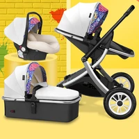 high landscape 3 in 1 baby stroller car seat and stroller combination can sit and lie down two way folding highend customization