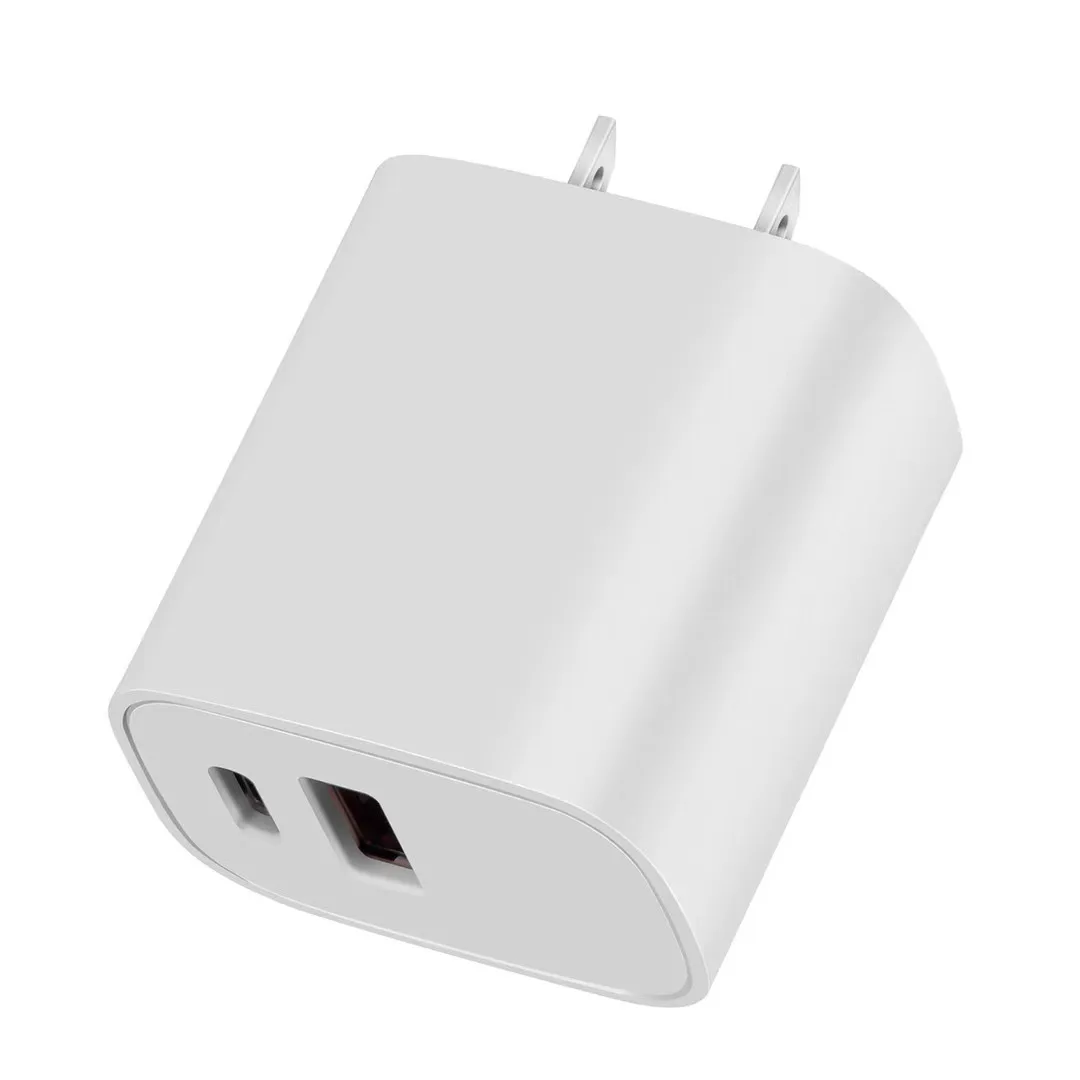 

10pcs/lot 20W Mobile Phone Charger PD+QC3.0 Dual Port USB Charging Head Dual Protocol For iphone 12 Android phone EU US UK Plug