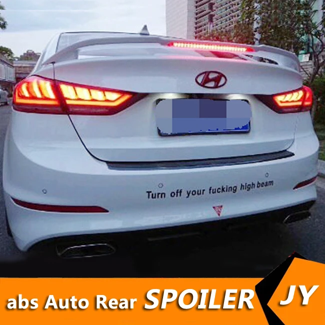 Для HYUNDAI Elantra спойлер 2016-2018 светодиодный светильник ABS Материал заднее крыло