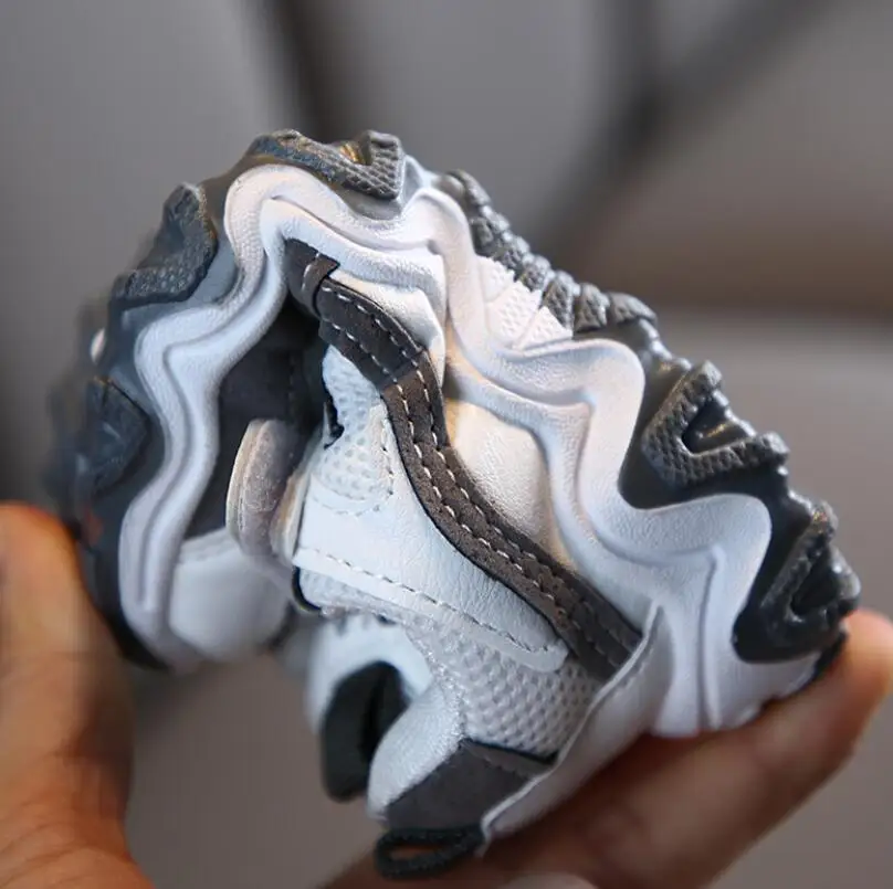 Детские модные кроссовки для мальчиков и девочек сетчатая теннисная обувь