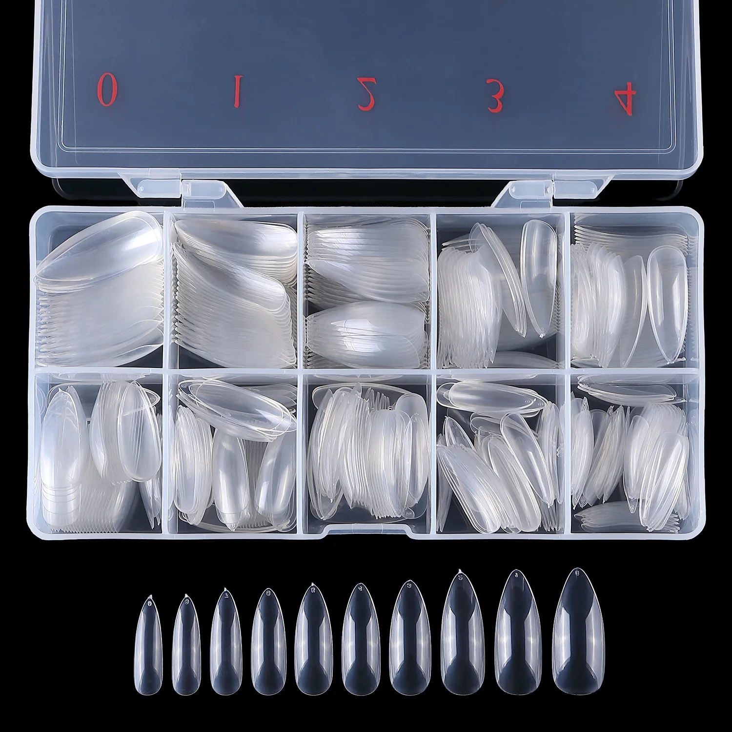 

Manicure Box Armor Sheet Tip Long Droplet Ballet T-shaped Oval Fully Pasted Semi-Dual Wear Nail Free Scrub Manicure DIY Tools