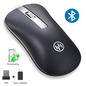 Беспроводная мышь Bluetooth компьютерная мышь геймер Бесшумная мышь перезаряжаемая эргономичная мышь беспроводной Тип C USB адаптер для ПК ноутбука
