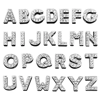 130pcslot 8mm slide letters alphabet charms for diy jewelry making full rhinestones letters slide bracelets alloy charms sl01