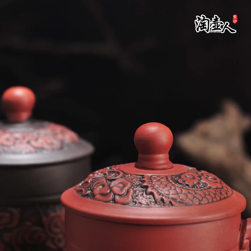 WHYOU 1 шт 420 мл Дракон Ретро чайные чашки Керамическая ручная роспись Tureen чайный