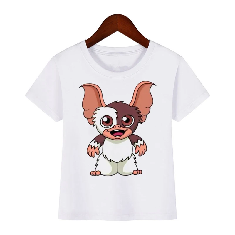 

Gizmo в мультипликационном стиле с принтом (животные) для мальчиков и девочек Gremlins футболка забавная футболка Летняя мода для девочек, милый т...