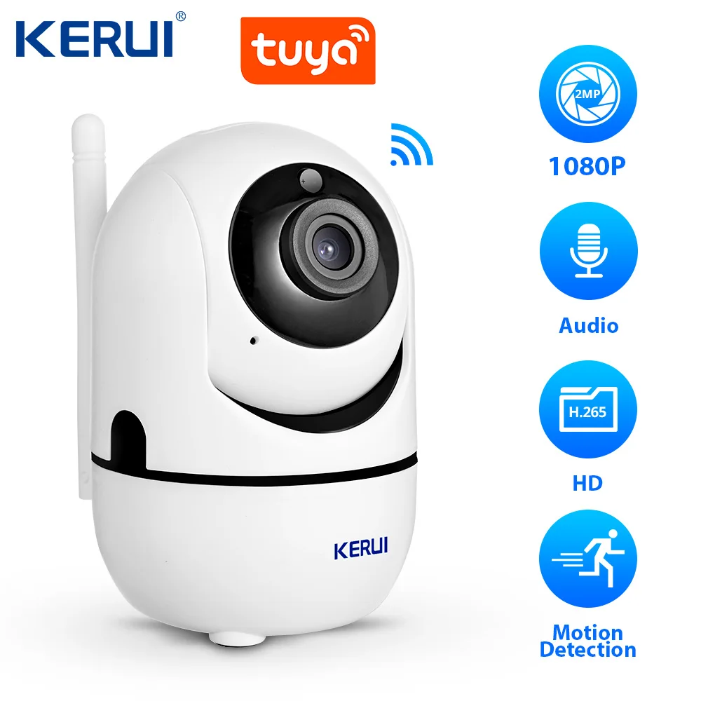 KERUI W18 WIFI GSM SMS Home Burglar Security Alarm System Curtain Motion Sensor Wireless Solar Siren IP Camera GSM Alarm System