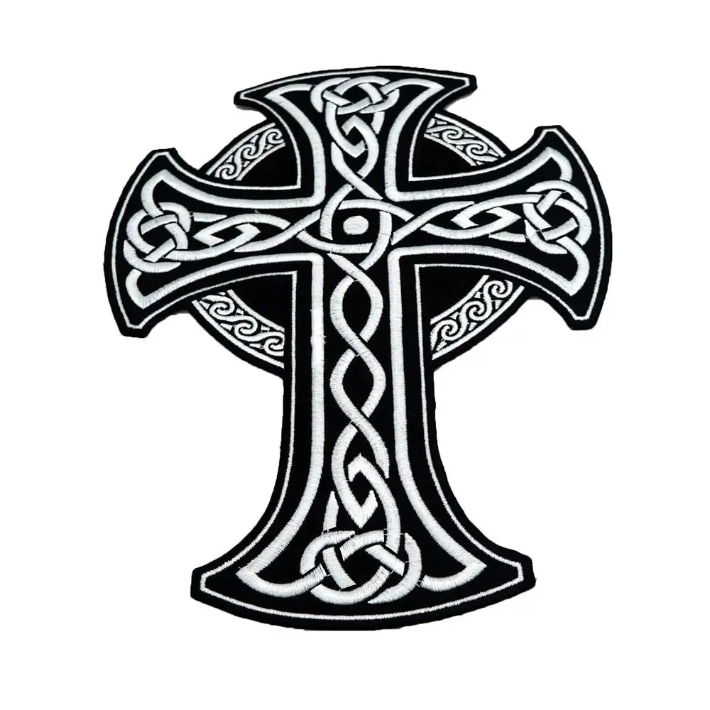 Большие Перекрестные мотоциклетные нашивки с вышивкой швейные этикетки