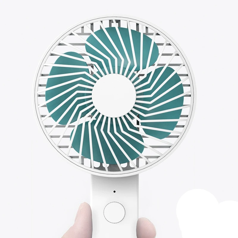 

Mini Handheld Fan Portable Rechargeable Battery Operated Cooling Desktop with Base 3 Modes for Home Office Travel
