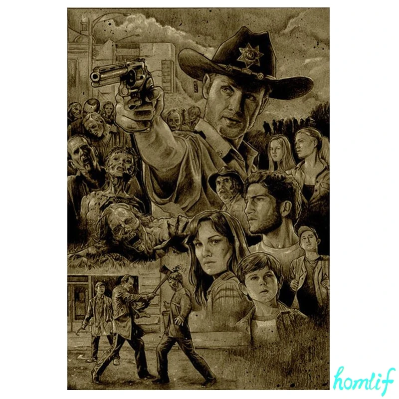 Алмазная мозаика 5d вышивка крестиком алмазная &quotХодячие мертвецы&quot полностью