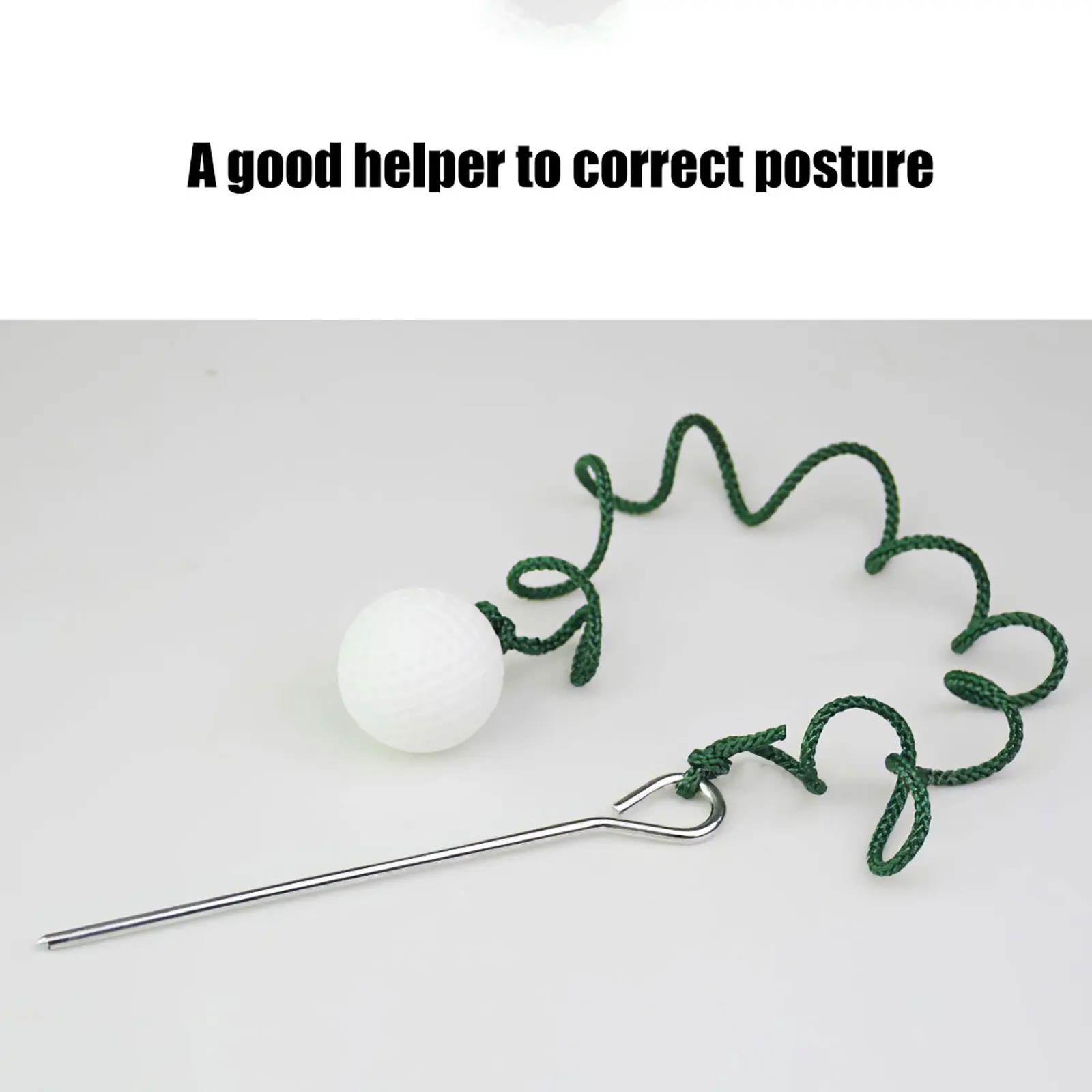 

Rope Golf-Ball Plastic Practicing Golf-Ball With Nylon Green Rope And Metal Spike Professional Golf-Ball Practice Accessory