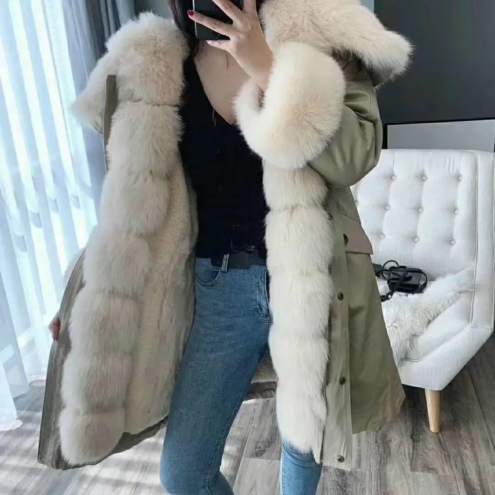 2019 пальто из натурального меха зимняя куртка женская длинная парка натуральный