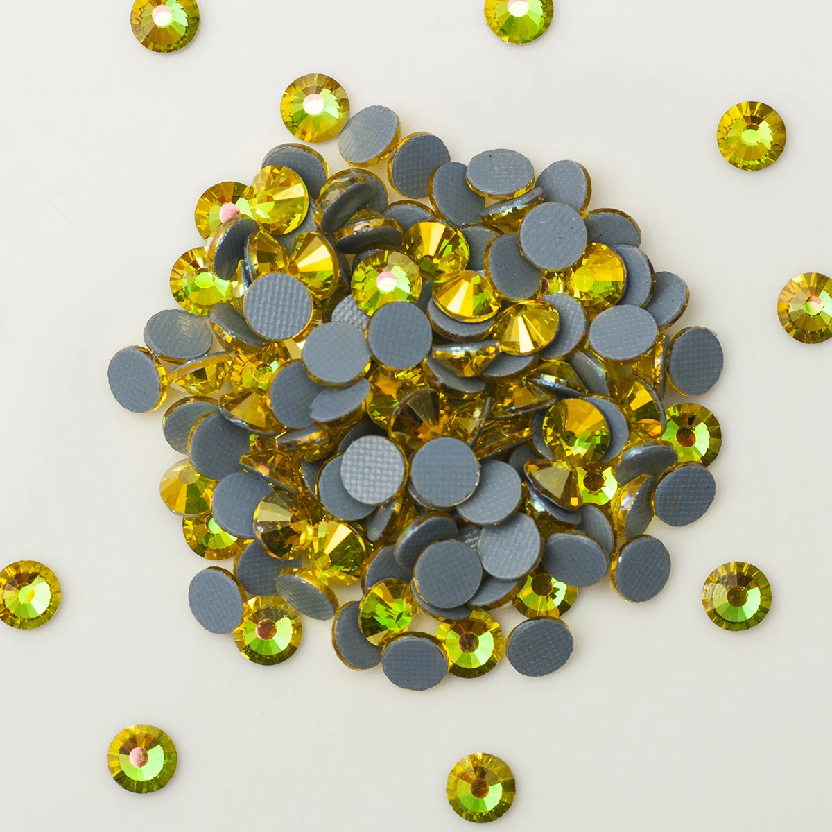 YANRUO 2058HF Citrine AB Glass Hotfix Strass Rhinestones Patches Hot-Fix Crystal Transfer Iron on Fabric |