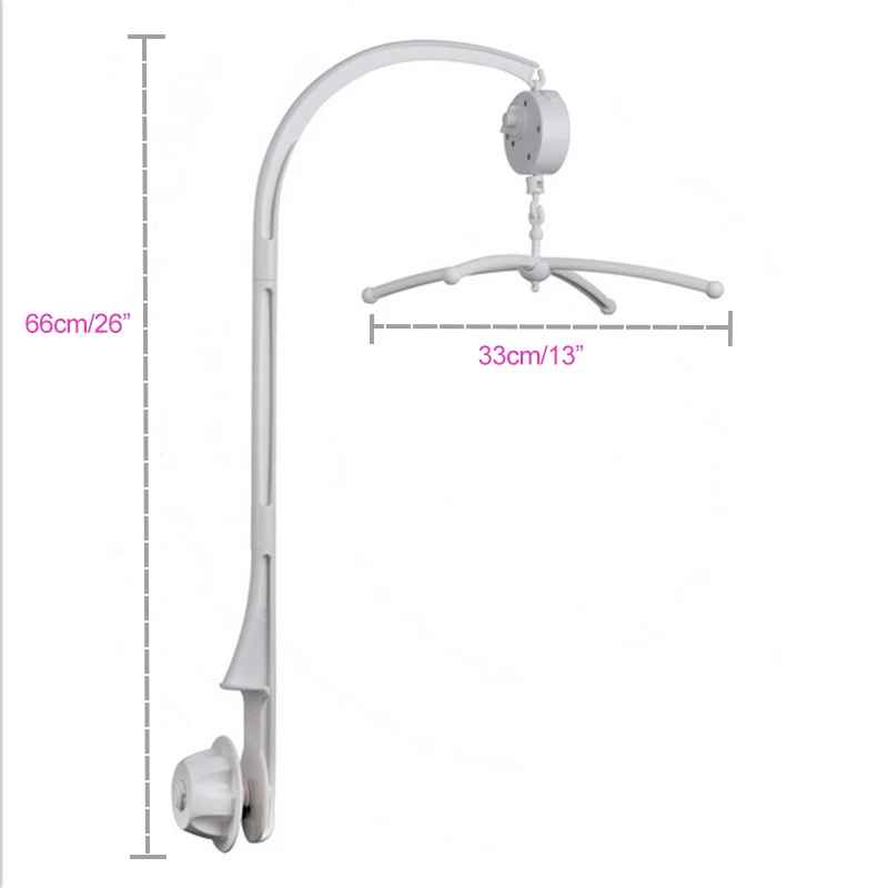 

2021 New Pure White Baby Toy Rattles Bracket Cot Mobile Bed Bbell Toys Holder Arm Bracket