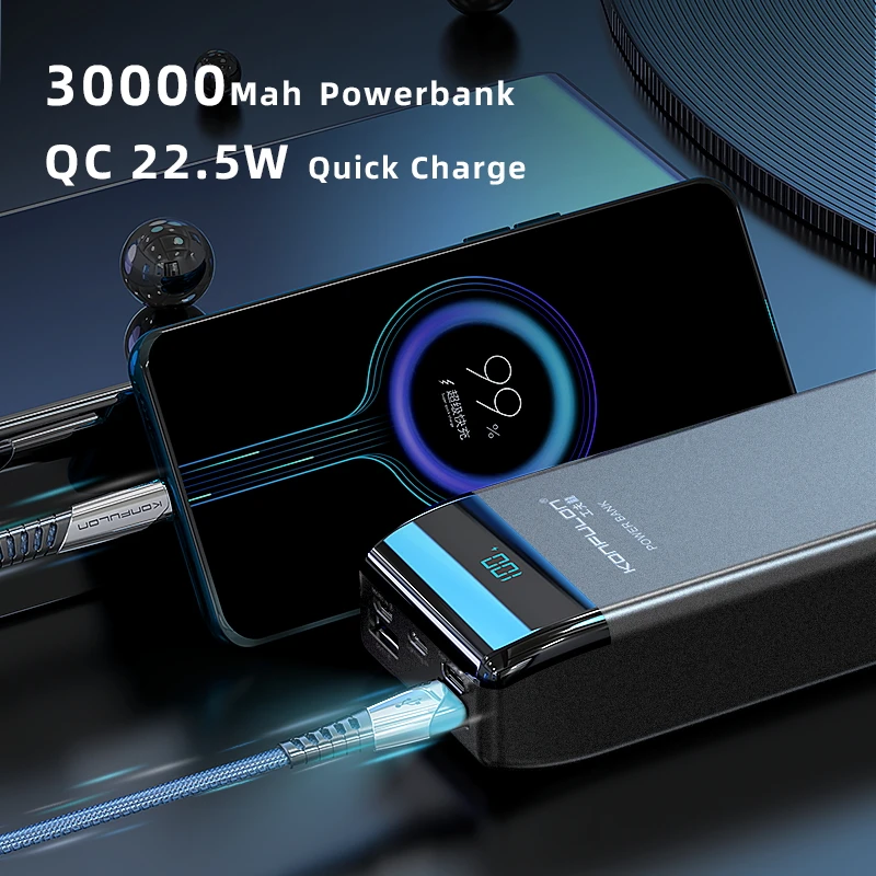 QC 3 0 Мощность банка 30000 мА/ч банк мА/ч. аккумулятор Externe пауэр PD20W Prtable Зарядное