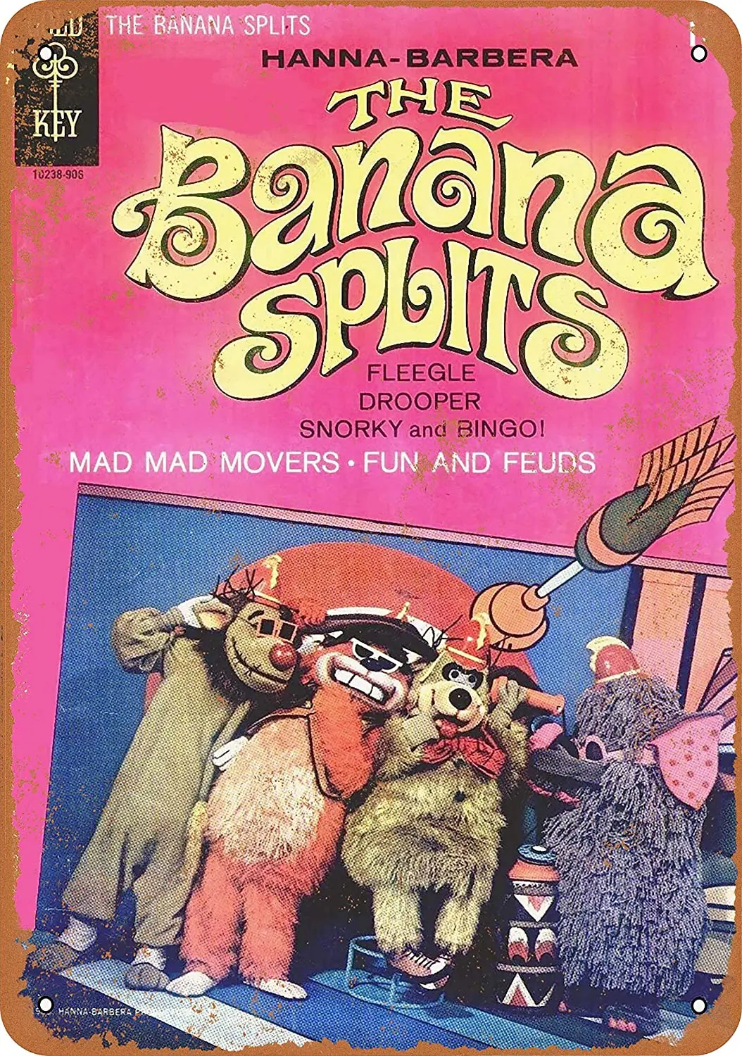 

WallColor 8*12 Metal Sign 1969 The Banana Splits Comic Vintage Look