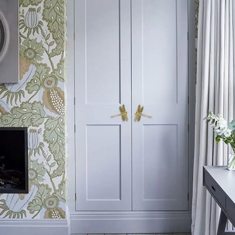 1 шт. медная ручка ящика шкафа в форме стрекозы дверные ручки для | Обустройство