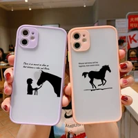 the great beauty horse bumper phone case for iphone12 11 pro max x xs max xr 7 8 plus 12mini translucent matte shockproof cover