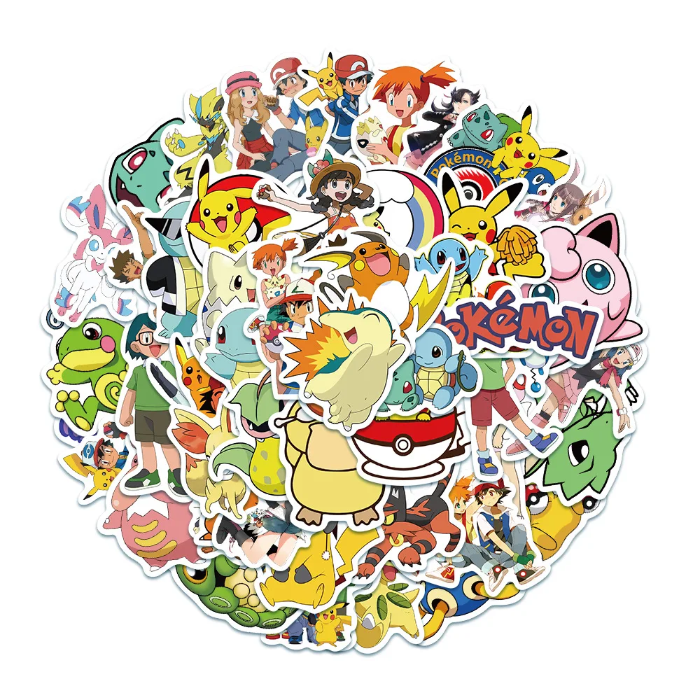 

10/50/100 Pcs Pokemons Stickers For Luggage Skateboard Phone Laptop Moto Bicycle Wall Guitar DIY Waterproof Cartoon Sticker