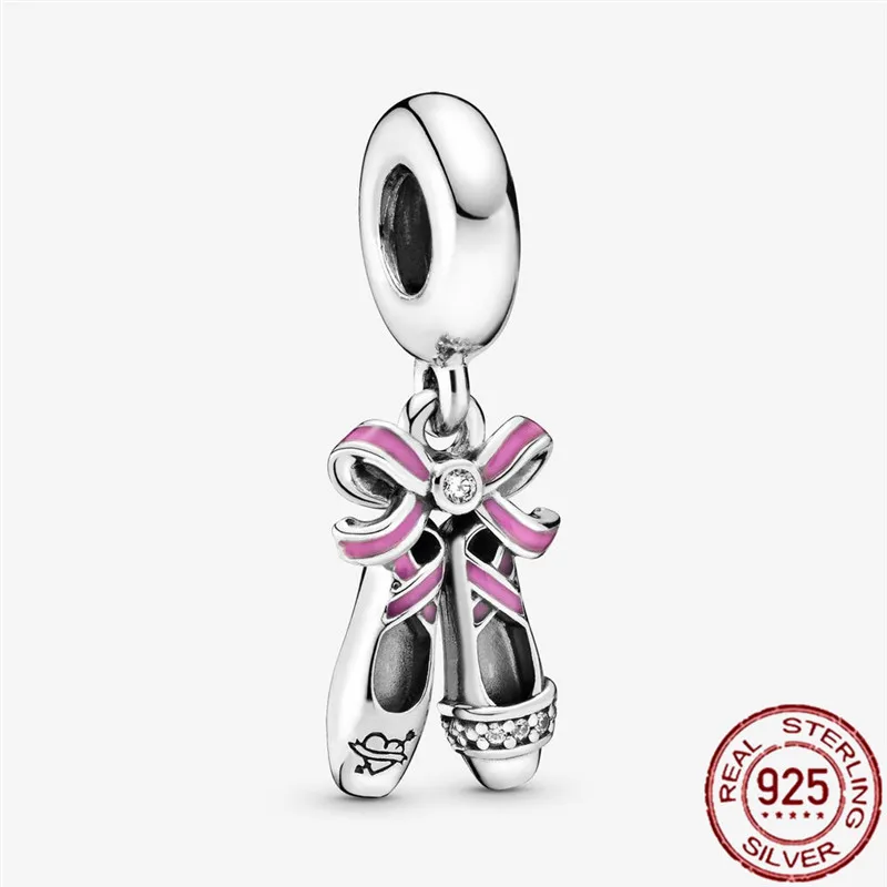 

Hot Sale 100% 925 Sterling Silver Ballet Shoes Charms Beads fit Original Pandora Bracelets Women DIY Jewelry Making Gift