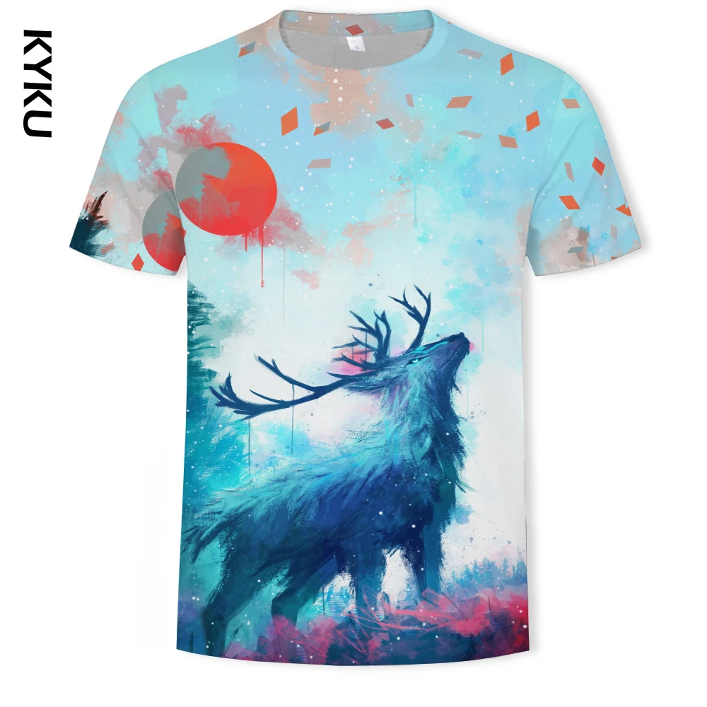 

Summer animal 3D Print Men's T-shirt Casual Streetwear O-Neck Short Sleeve Tees Tops Funny Animal Male Clothes Tshirt