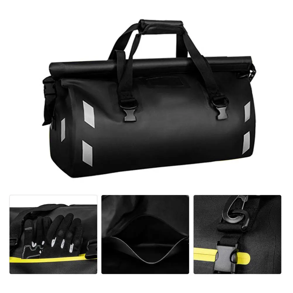 

Motorcycle Rear Seat Bag 6000D Nylon Coated TPU Waterproof Bag 50L Large Capacity Backpack Luggage Bag