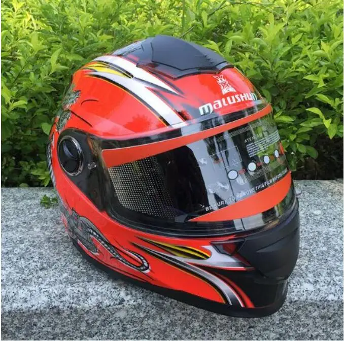 Ma Lushun двойной объектив мотоцикл полный лицо четыре сезона велосипедный шлем