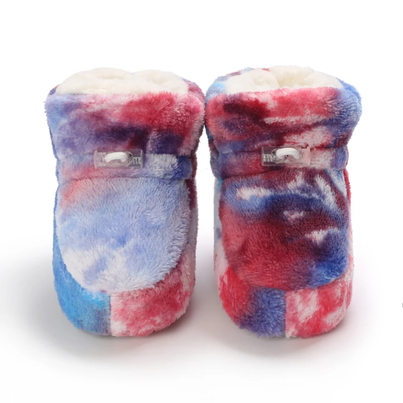 Детские зимние милые ботинки для девочек прогулочные мальчиков со звездами