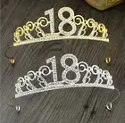 101821304050 диадема для дня рождения, повязка на голову со стразами, украшение для волос, корона для девочкимамыневесты, день рождения, годовщина, вечеринка, Декор