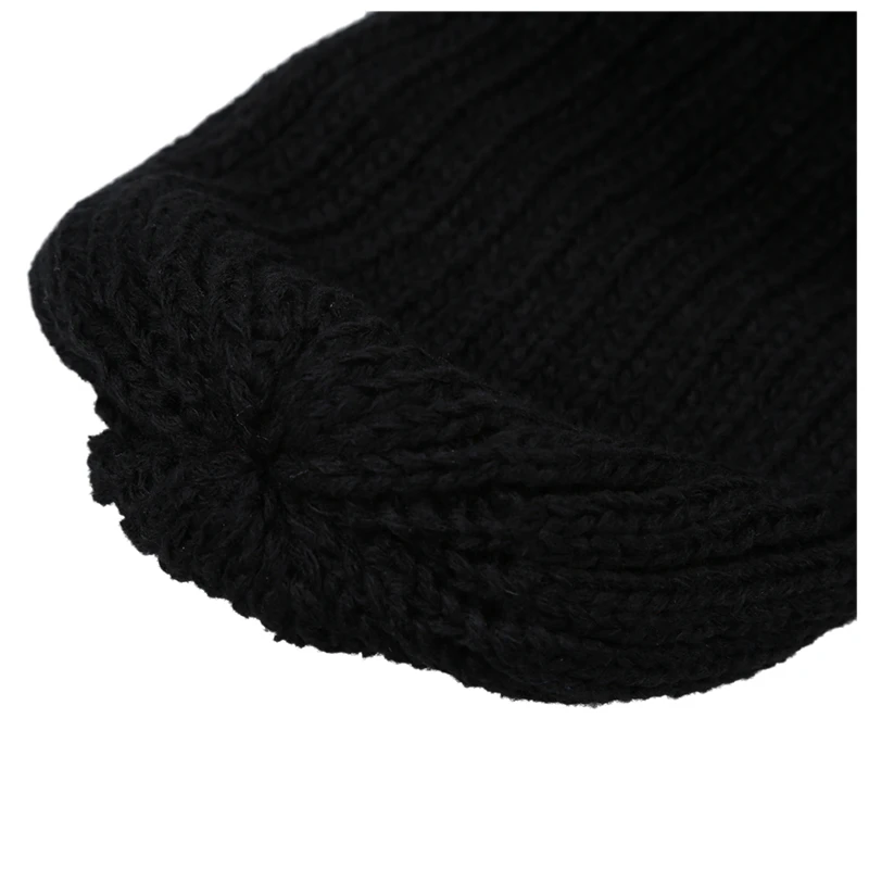 Мужская шерстяная теплая Лыжная шапка зимой (черная) | Аксессуары для одежды