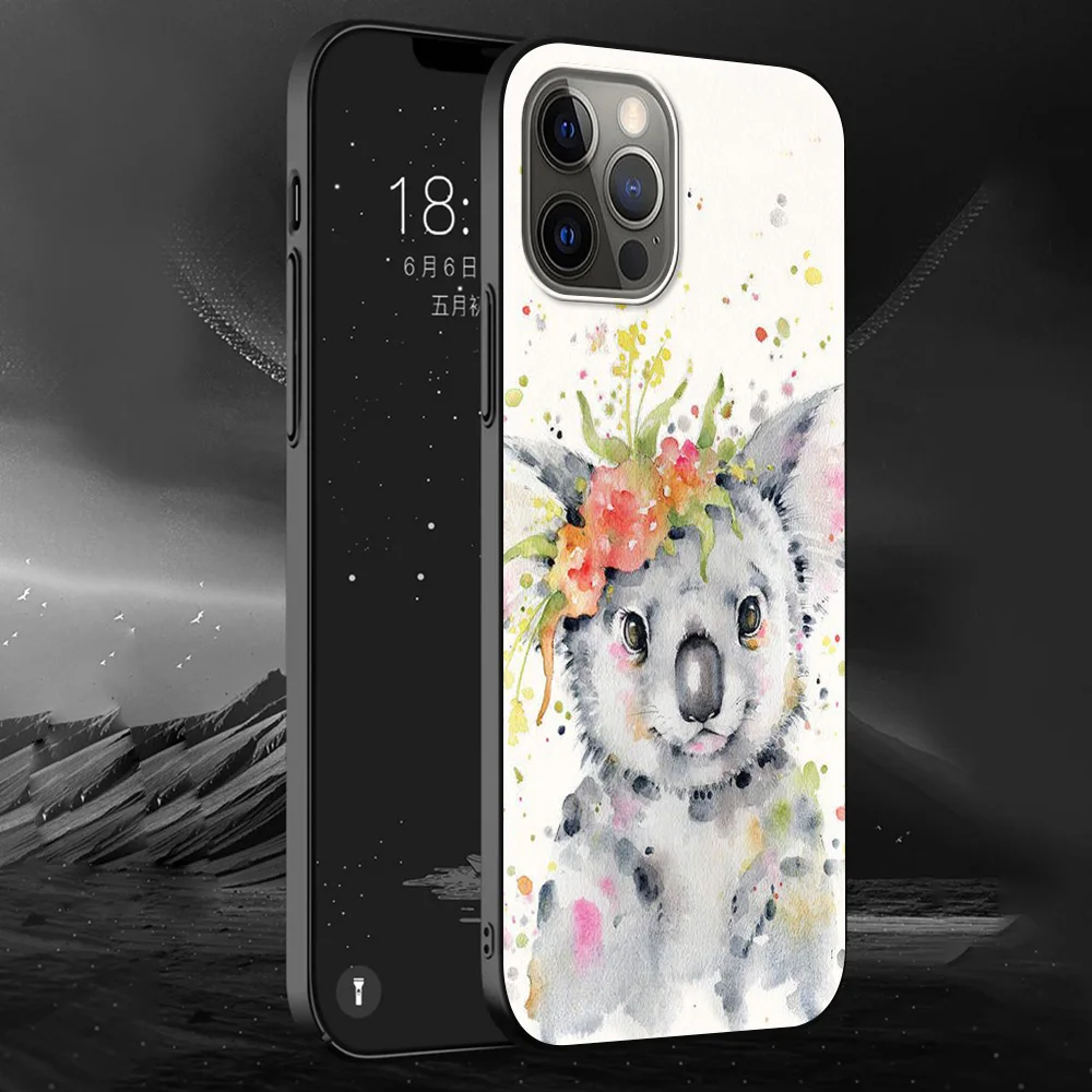 

Cute Koala Bear Luxury Silicone Case for iPhone 11 12 Pro MAX 7 8 Plus XR XS MAX X 6 6S Plus Smartphone Accessories Cover