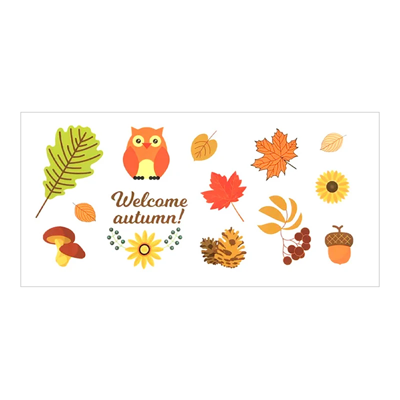 

Autumn Maple Leaf Window Sticker Thanksgiving Window Sticker Maple Leaf Turkey Fruit Sticker
