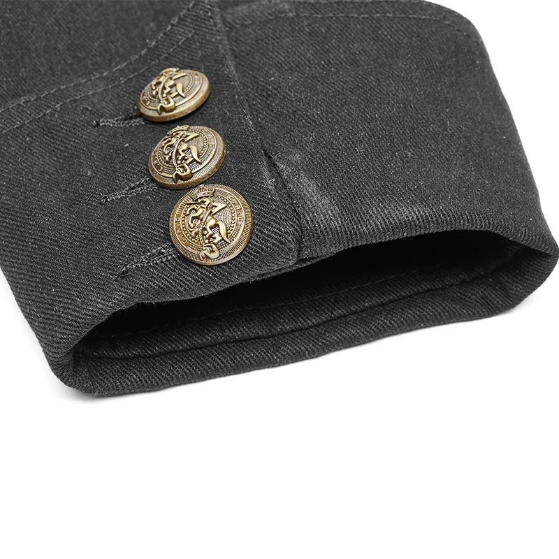 Панк RAVE стимпанк военная форма Мужская короткая куртка черная Прочная Джинсовая