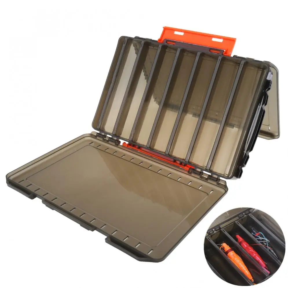 

26,8x18,7x4,5 см двойная сторона полупрозрачные утолщение 14 отсеков рыболовные приманки коробки для приманки в виде креветки хранения Чехол