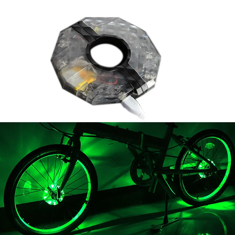 1PCS 1/2 шт перезаряжаемый светодиодный RGB красочный велосипедный светильник ступицы колеса водонепроницаемый велосипедный спиц светильник s для Предупреждение Декор DAG - Испускаемый цвет: 1PCS