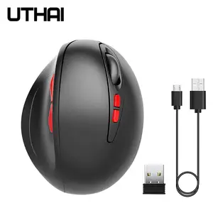 UTHAI DB40 New 2.4G Wireless Mouse Vertical Mouse 7-Button Ergonomic 2400 dpi Mouse Built-in Battery