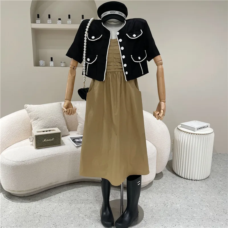 

NewWomen's clothing Spring Summer 2021 Fashion Color contrast single breasted loose temperament top Coat