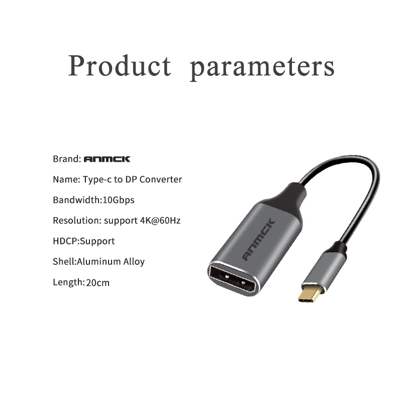Anmck Кабель с разъемом USB типа C для Displayport адаптер конвертер кабель 4K 60HZ порт