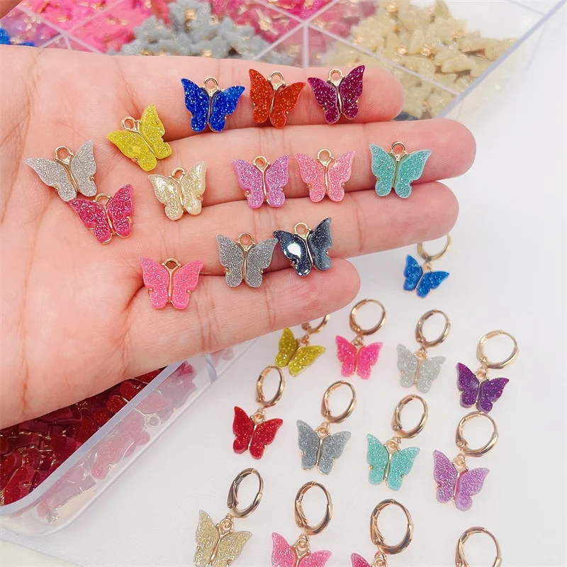 

20Pcs 14 Colors Colorful Cute Resin Butterfly Animal Pendant Acrylic Insect Charm for Jewelry Making Earrings Crafts Wholesale