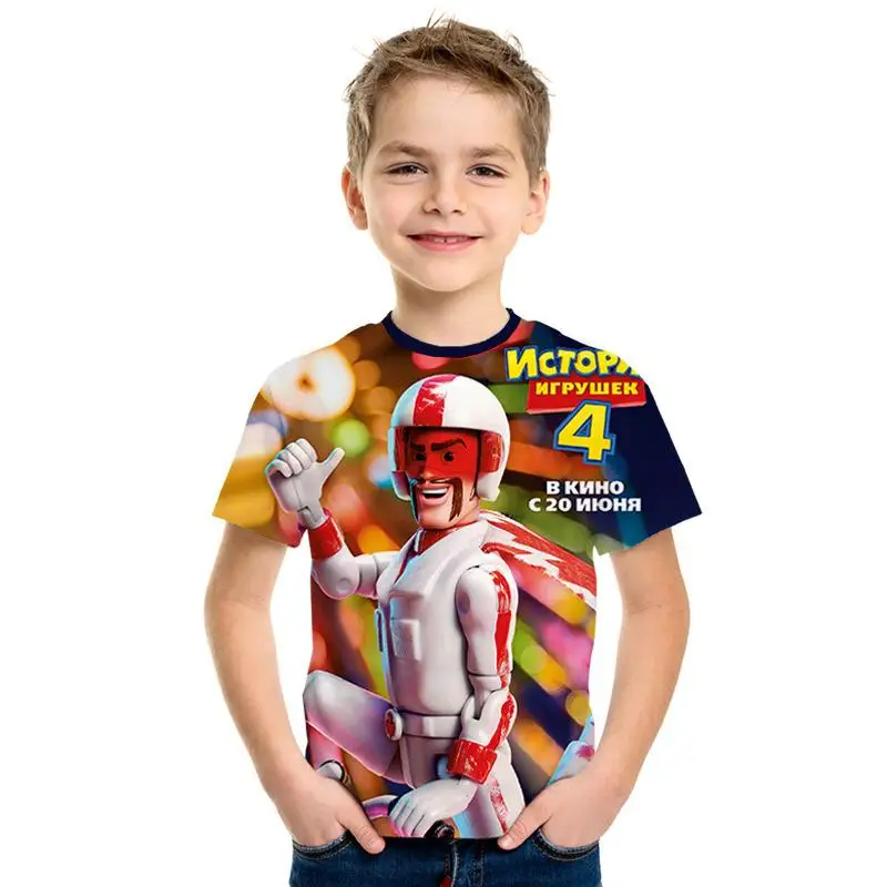 3D анимированная игрушка-Фотоаппарат, история 4, детская одежда с героями мультфильмов Милая рубашка для отдыха для мальчиков и девочек модная футболка с короткими рукавами для детей в стиле Харадзюку