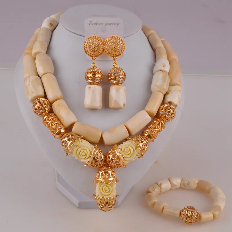 Натуральные коралловые белые африканские бусы большие свадебные ювелирные