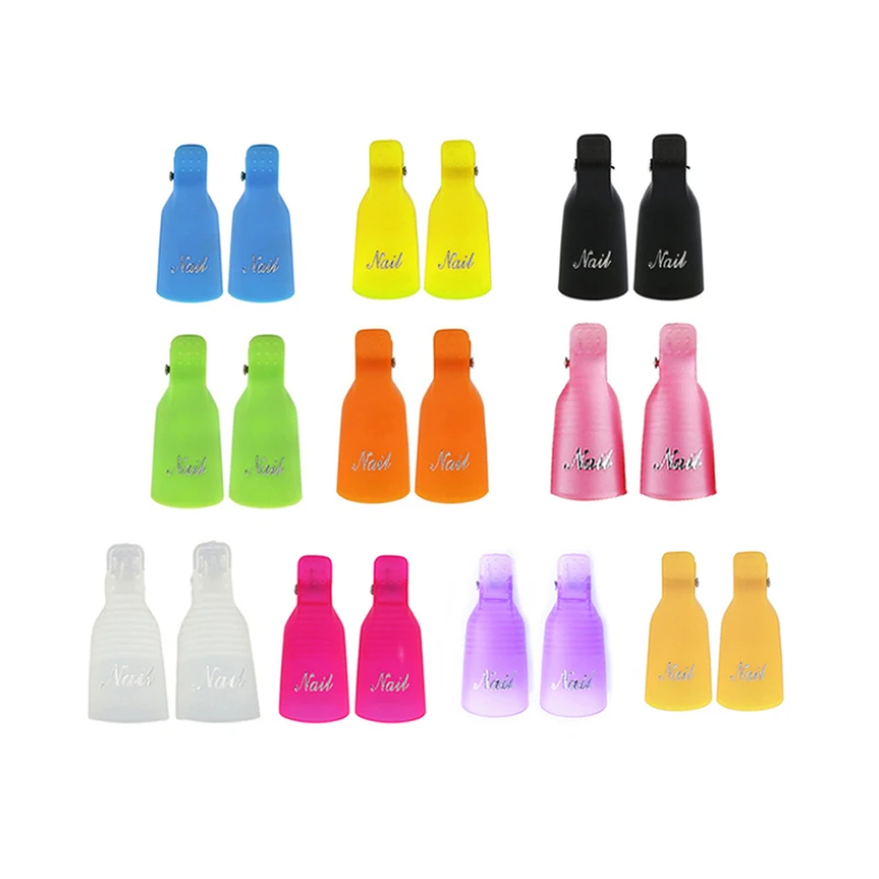

10pcs Plastic Nail Art Soak Off Cap Clip for Nail Remover Gel Polish Degreaser UV Varnish Clip Nail Art Remover Tools NAT005