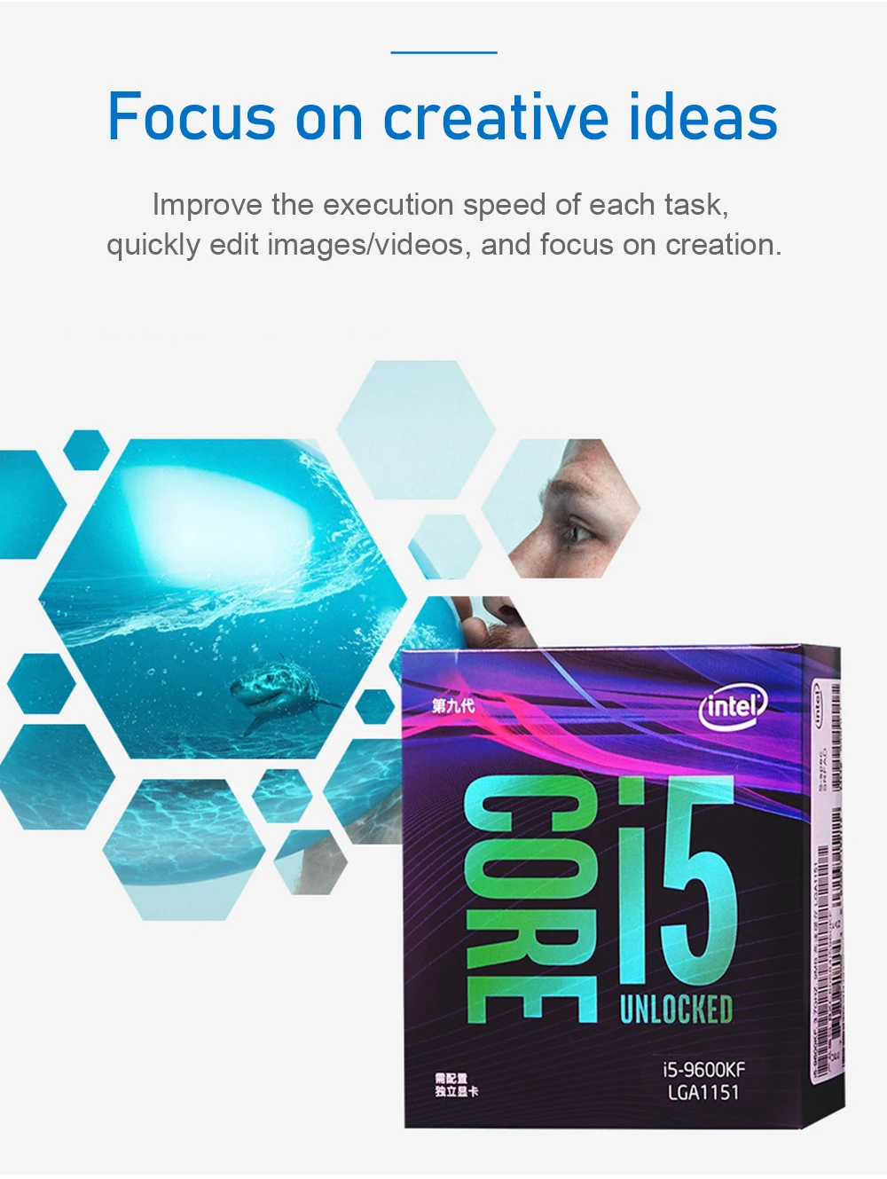 Процессор Intel Core i5-9600KF для настольных ПК 6 ядер до 4,6 ГГц Turbo разблокирован без процессора Графика LGA1151 серии 300 95 Вт