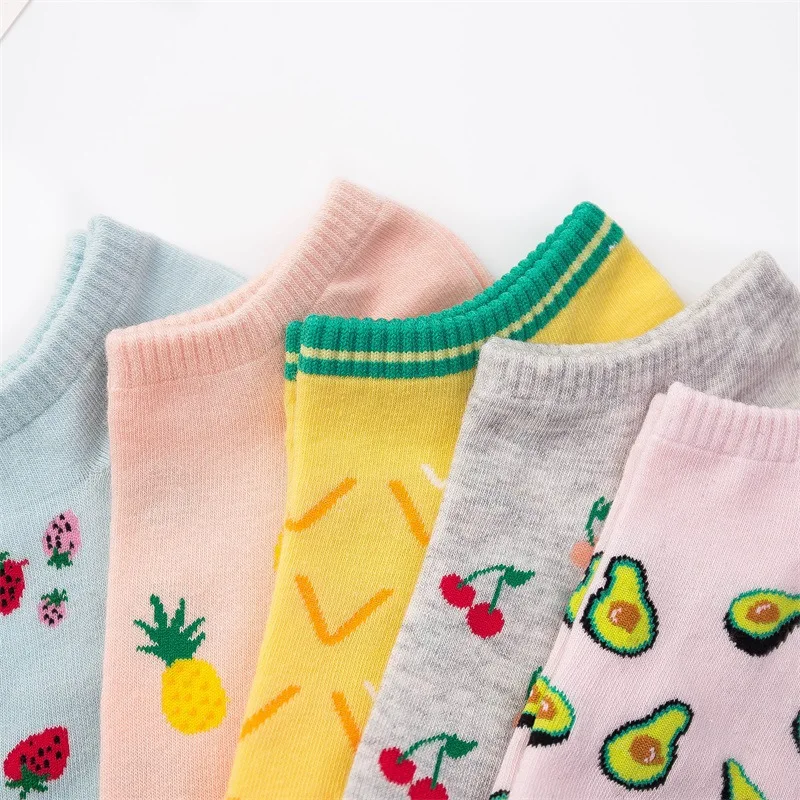 1 пара летние короткие носки с принтом фруктов|Носки| |