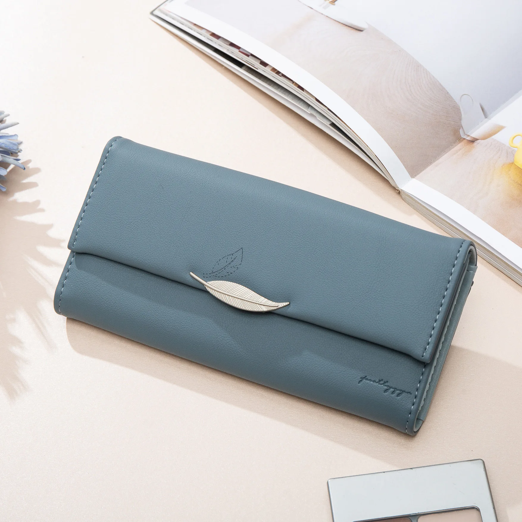 

Women Fashion Hasp Three-Folds Wallet Portable Multifunction Long Change Purse Hot Female Coin Zipper Clutch For Girl Phone Bag