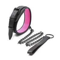 leather slave bdsm collar with leash adult games sex bondage restraint neck cuffs fetish collar erotic sex toys for women men