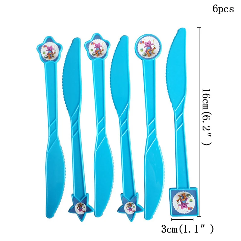 knife-6pcs Вечерние принадлежности POCOYO детская тематическая вечеринка на день рождения украшения новорожденного ребенка душ продукты украшения одноразовые чашки - Цвет: knife-6pcs